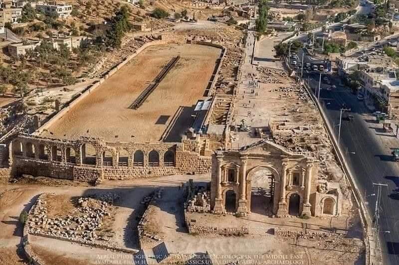 Hippodrome and Arch of Hadrian in Gerasa (Jerash) Jordan 🇯🇴