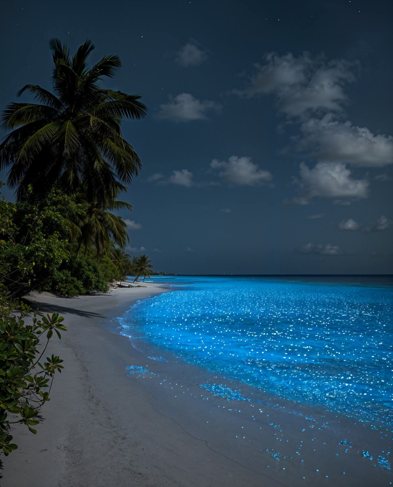 Bioluminescent beach magic in Vaadhoo, Maldives!