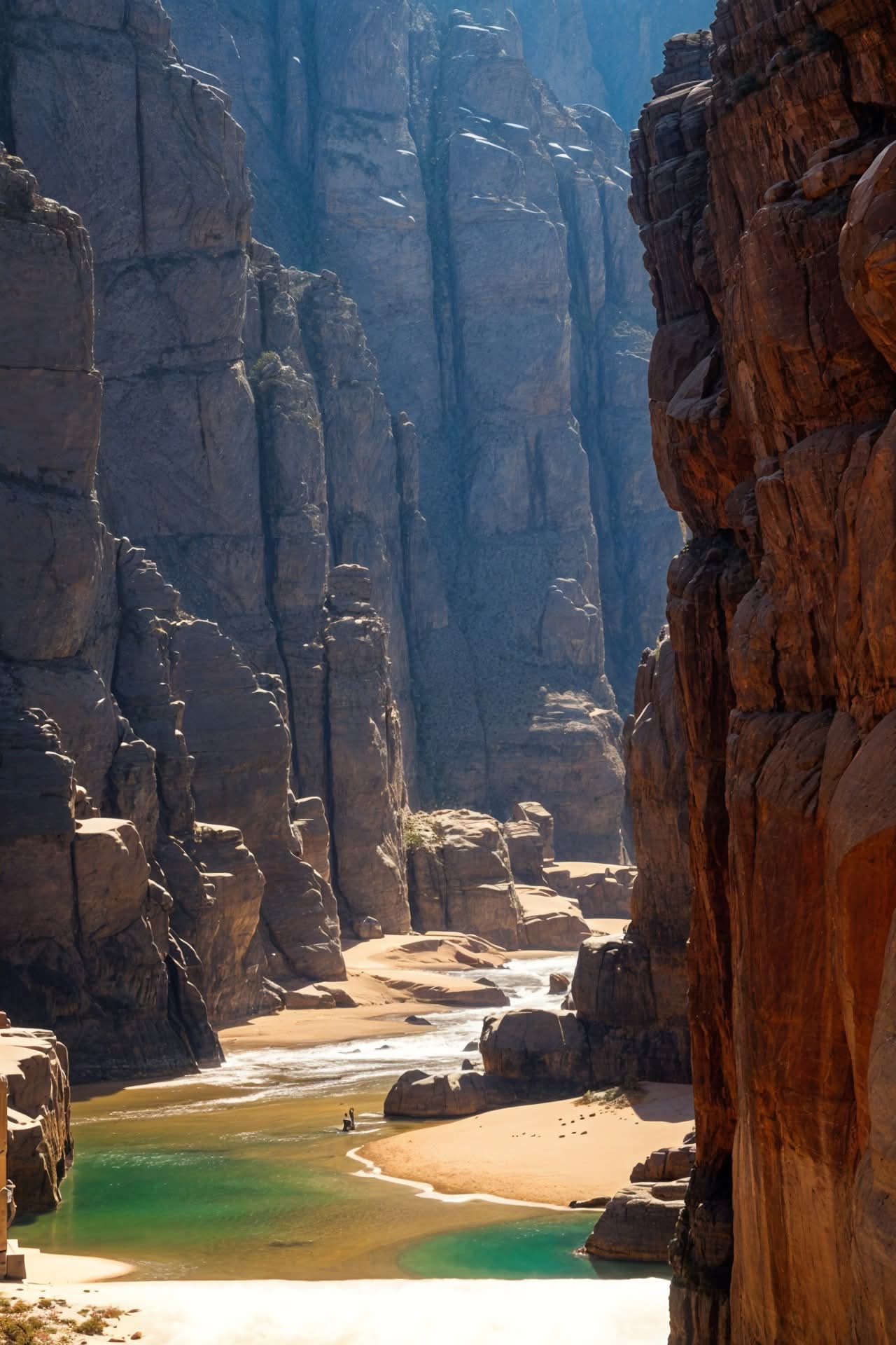 🏖️ Hidden beach at Wadi Shab, Oman!