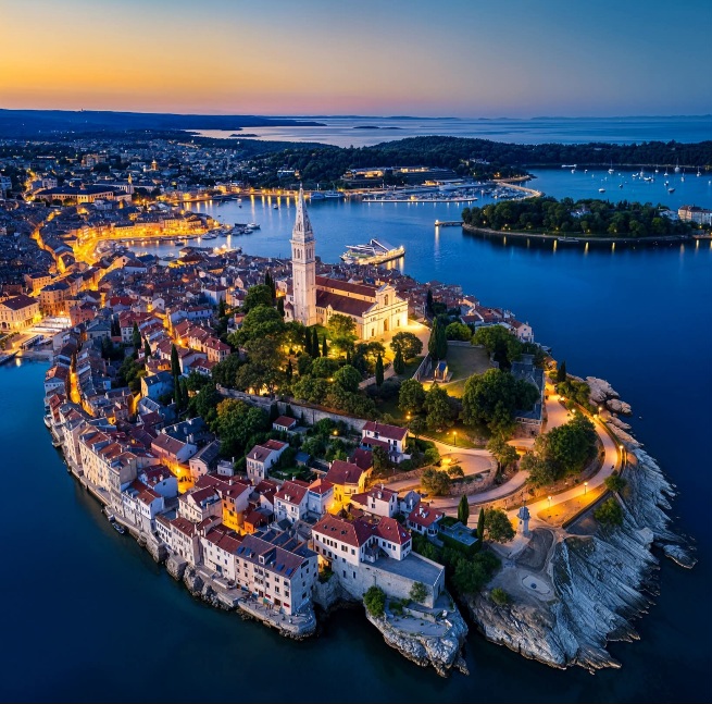 🌅 Twilight magic at Rovinj, Croatia!
