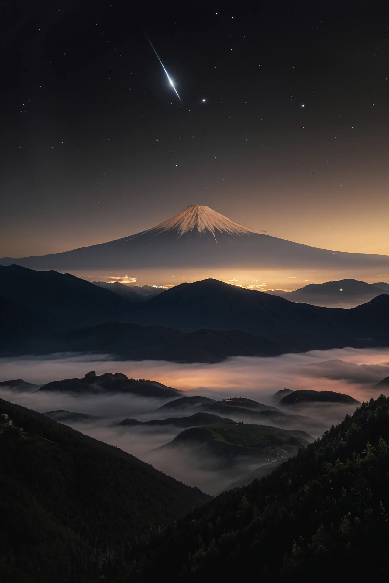 Shooting star at Mount Fuji, Japan!