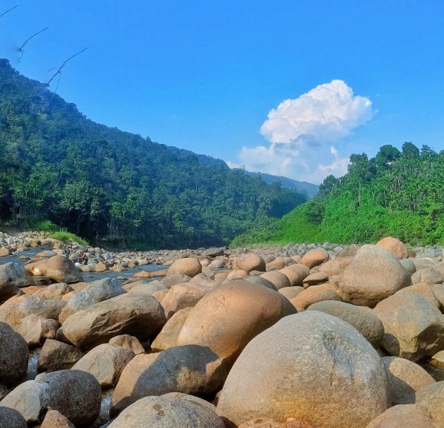 নীল আকাশ, সাদা মেঘ, সুউচ্চ সবুজ পাহাড়, পাথর আর স্বচ্ছ জলস্রোত একসাথে দেখতে হলে যেতে পারেন সিলেটের রাংপানিত।❤️