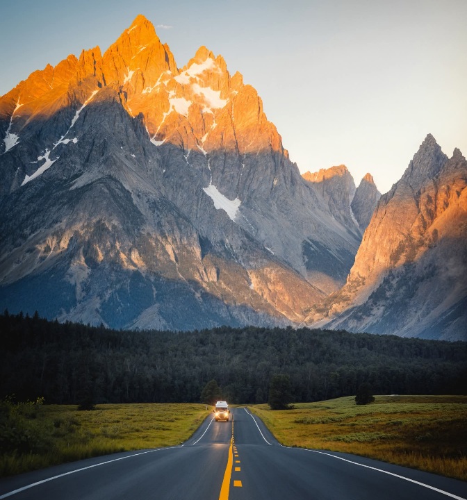 🌄 Mountain road to Torres del Paine, Chile!