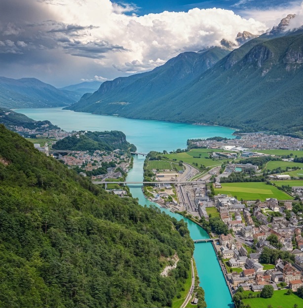 Turquoise river valley in Isère, France!