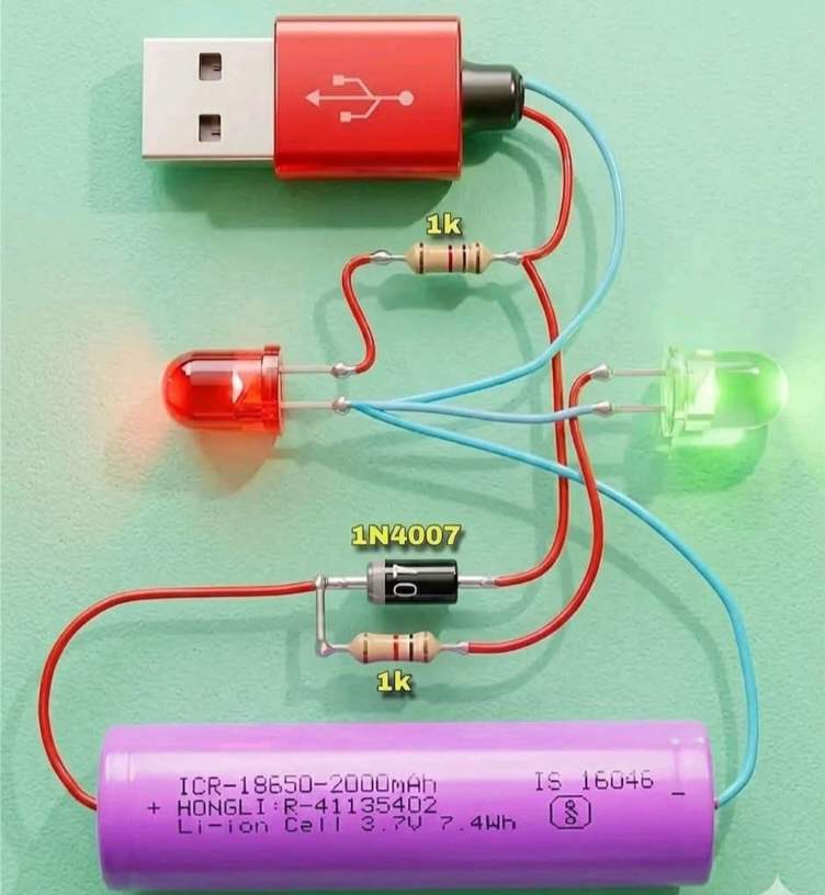 3.7V Simple Battery Charger Circuit... #lifestyle #CircuitDiagram #electronics #technology #usa #batterycharger