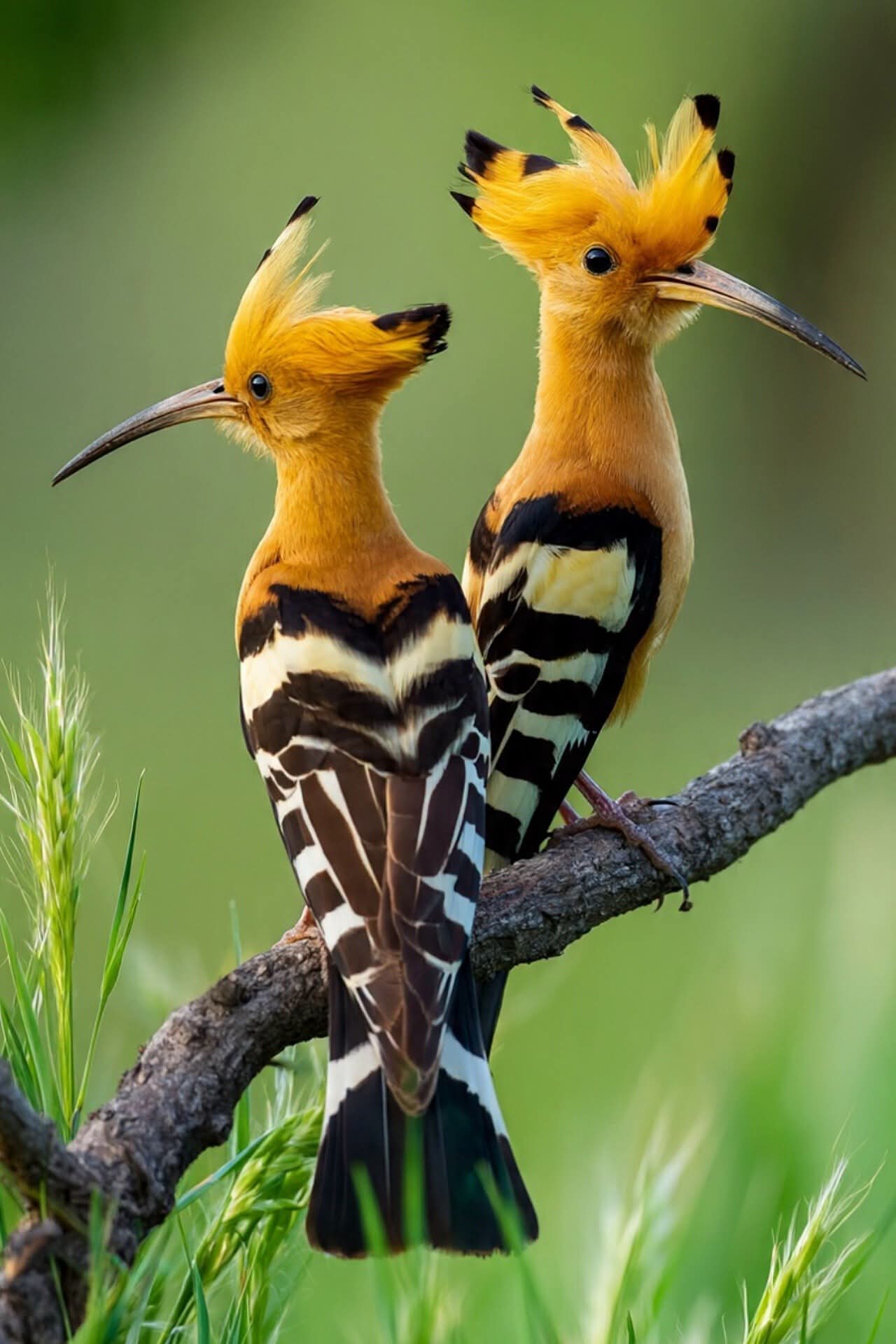 These birds are Eurasian hoopoes (Upupa epops).❤️