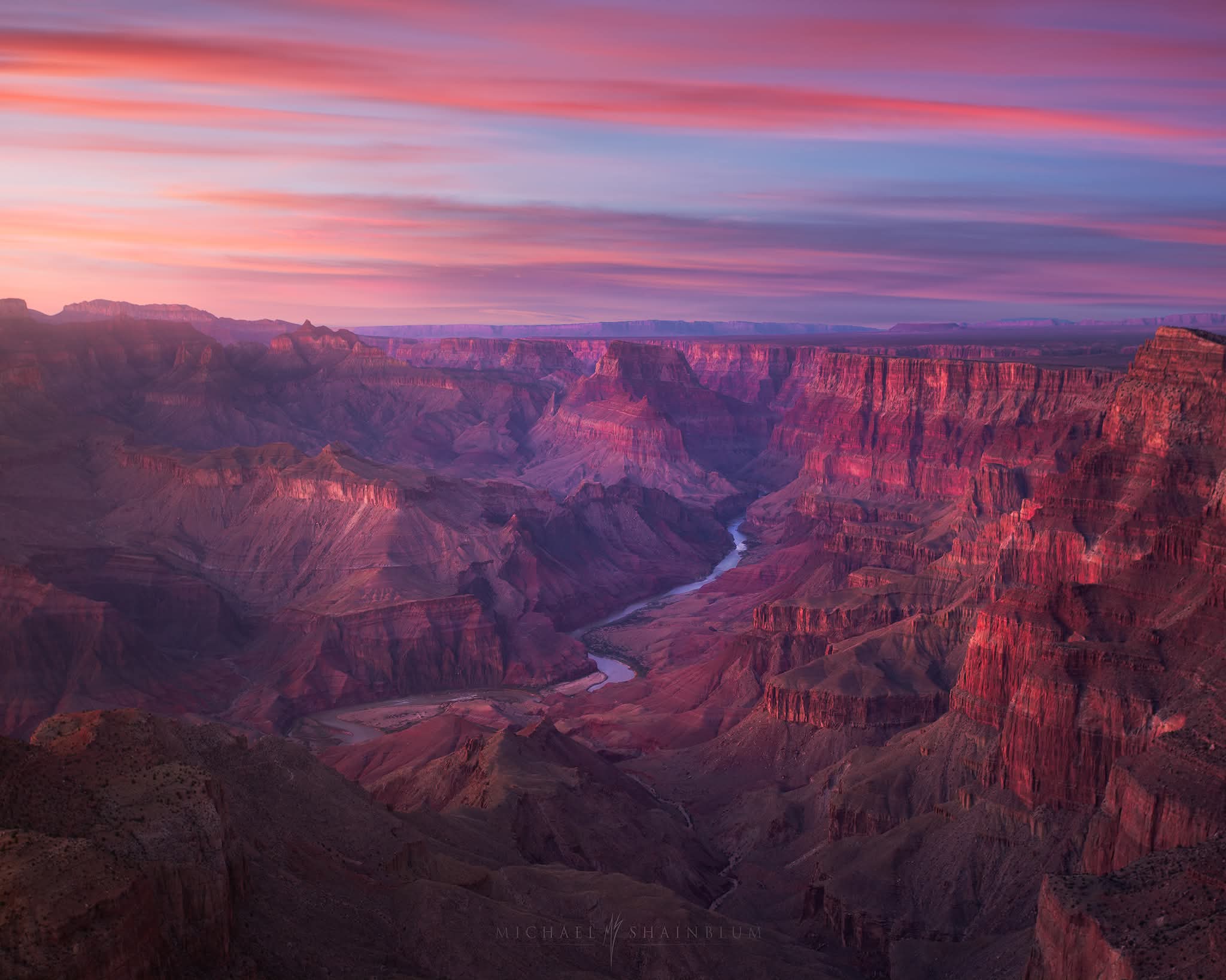 Pastel sunset tones at the Grand Canyon.