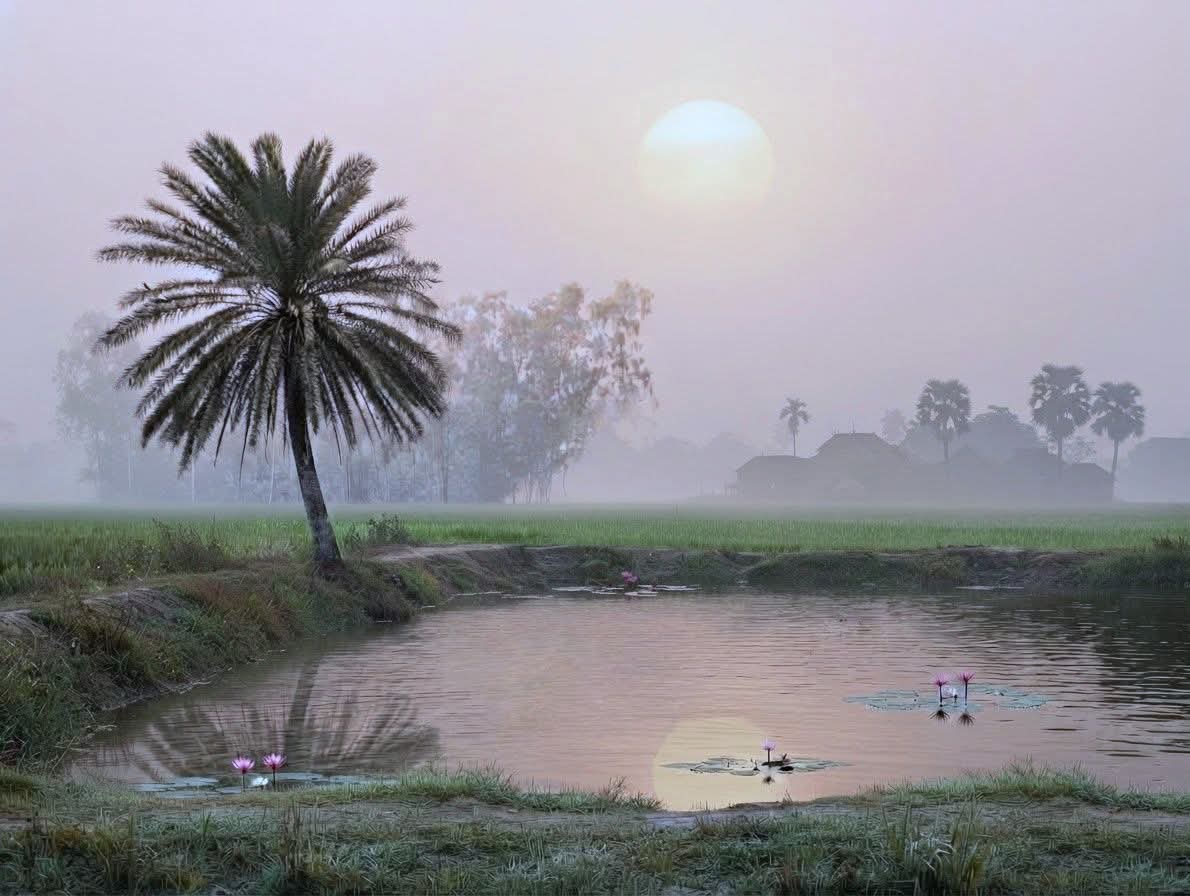 কুয়াশার নরম পরশে শীত এসে কড়া নাড়ছে বাংলার সকালে।