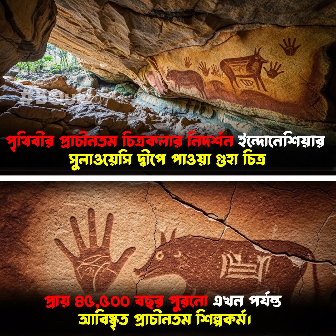 পৃথিবীর প্রাচীনতম চিত্রকলার নিদর্শন!