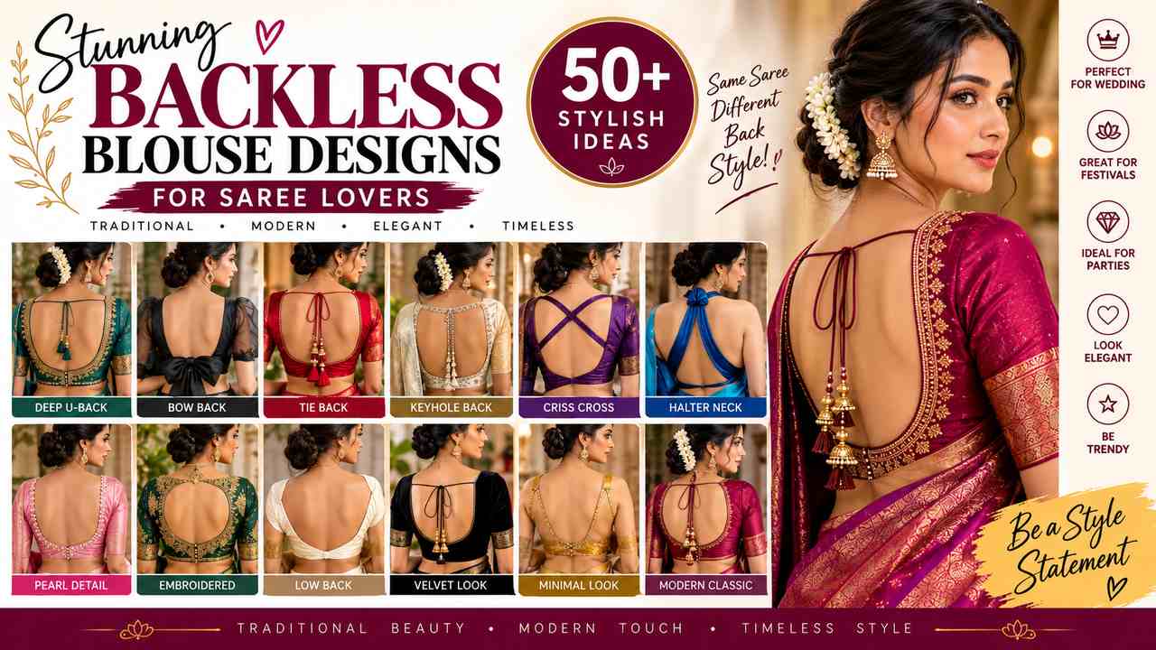 50+ Backless Blouse Designs for Women: Latest Stylish & Trendy Ideas