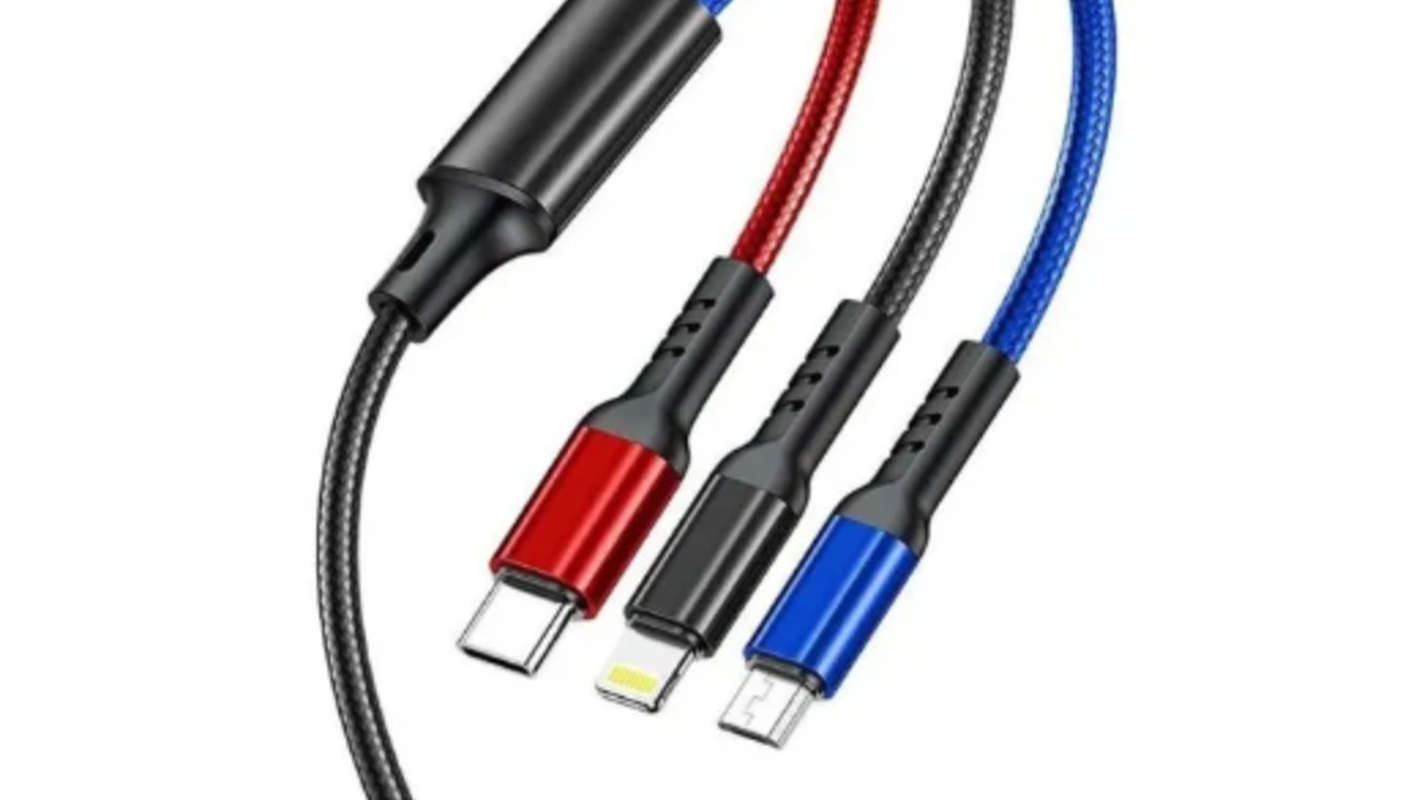 3 in 1 USB Charging Cable – Fast Charger Cord for Type-C, Micro USB & iPhone